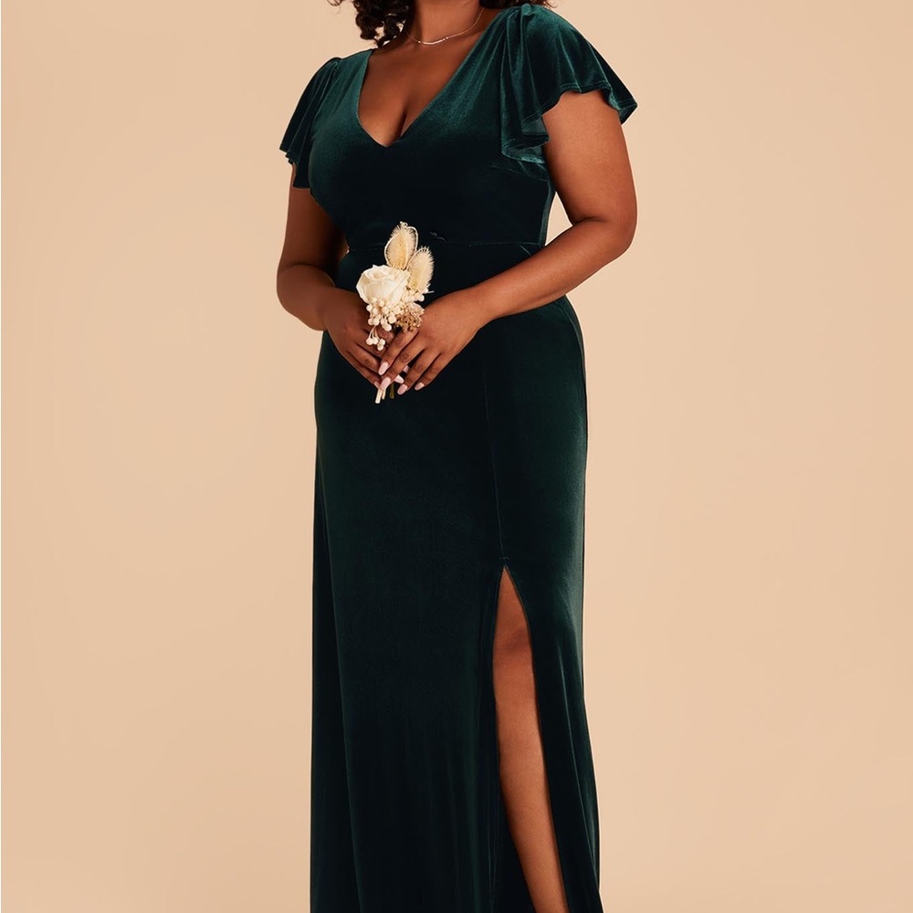 Birdy Grey Velvet Green Bridesmaid Dress